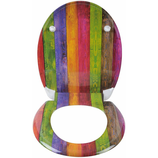 Quick Release wc toilet seats Soft Close Slow Hinge Attached for Family Bathroom Color Wand - Woltu