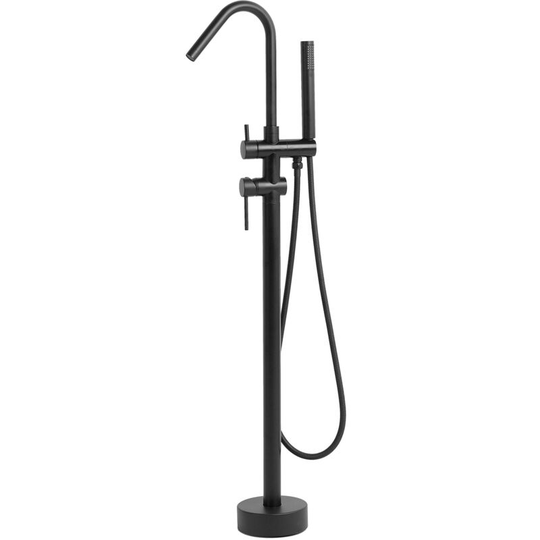 Beliani - Modern Freestanding Tub Bath Faucet Chromed Metal Black Matt Victoria - Black