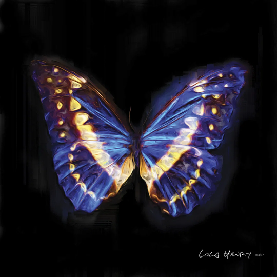 Techno Butterfly II - Wrapped Canvas Painting