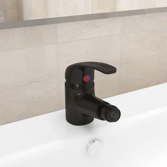 Bathroom Bidet Mixer Tap Black 13x12 cm FF149084_UK - Topdeal
