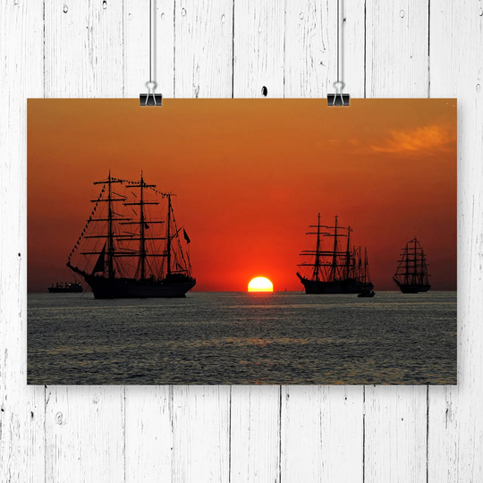 'Sailing Ship Sunset' Photographic Print
