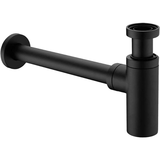 Swyeoot - Brass Sink Trap, Universal Design Trap 1 1/4 x 32mm, Adjustable Anti Odor, Matte Black