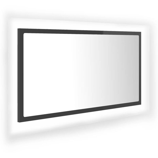 Vidaxl - led Bathroom Mirror High Gloss Grey 80x8.5x37 cm Acrylic Grey