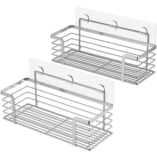 Shower Caddy Shelf Shower Basket Bathroom Toilet Stainless Steel No Drilling
