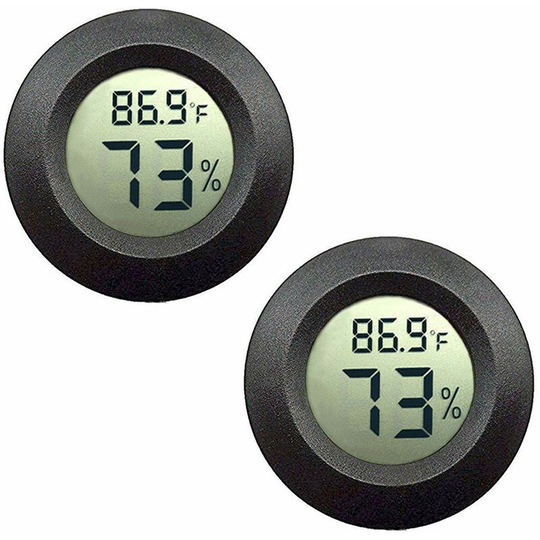 2-Pack Mini Hygrometer Thermometer Digital lcd Monitor Indoor/Outdoor Humidity Meter Gauge Temperature for Humidifiers Dehumidifiers Greenhouse