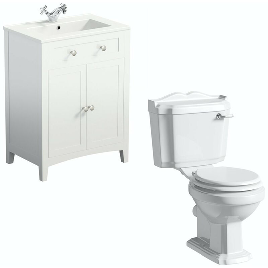The Bath Co. Winchester and Camberley white vanity suite 600mm - White