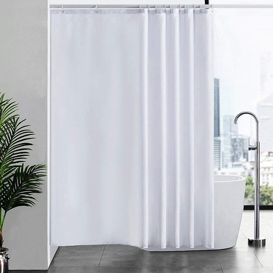 1Piece Mildew Proof Shower Curtain Washable Waterproof Fabric Large Polyester Shower Curtains for Bathtub or Bathroom White 200x200cm