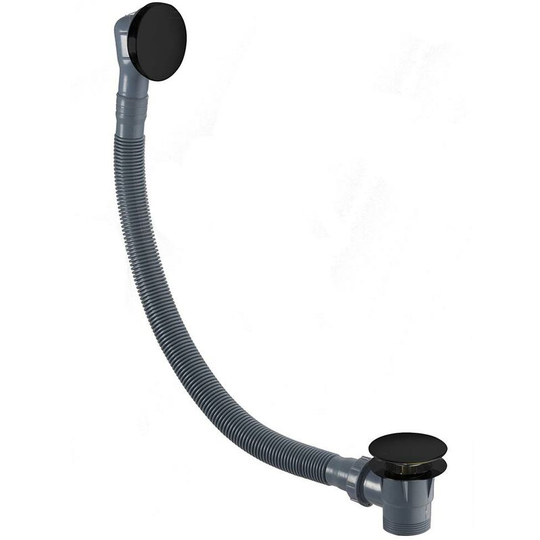 Flova - Levo Bath Clicker Waste With Overflow - Matt Black - MB-CB1840 - Matt Black