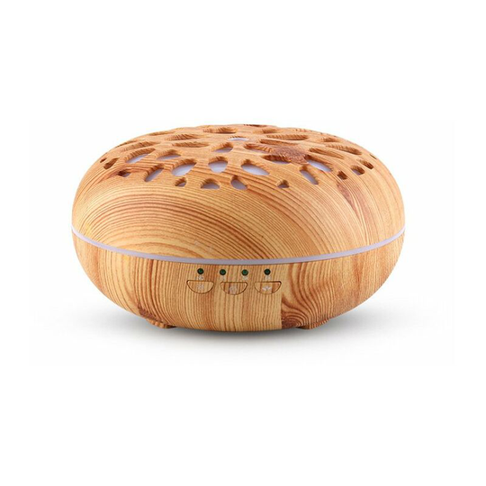 Perlerare - Diffuser 550ML Electric Essential Oils Diffuser Remote Control Wood Grain Cool Mist Humidifier Auto Shut Off Waterless for Home