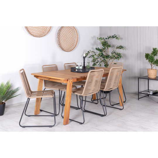 Abbie-Violet 7 - Piece Acacia Solid Wood Dining Set