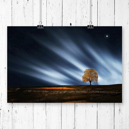 "Landscape Lone Tree" Graphic Art
