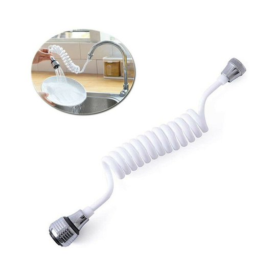Betterlife Pull Out Long Hose Kitchen Faucet Extension Pull Out Kitchen Faucet Extender Faucet (White)