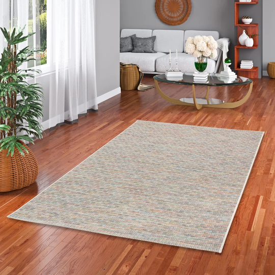 Luanne Melted Power Loom/Flatweave Cream Rug
