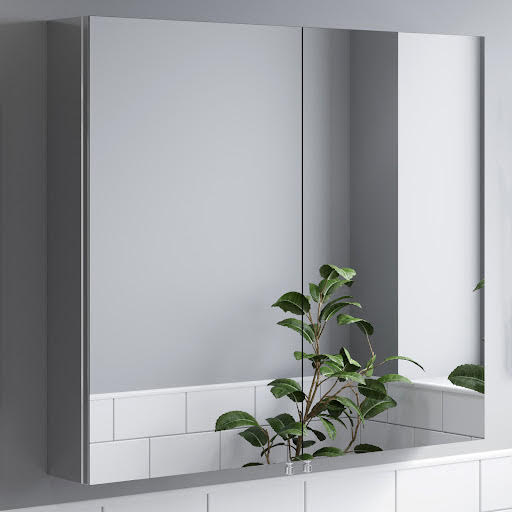 Artis Ferro Double Door Stainless Steel Mirror Cabinet 800 x 700mm