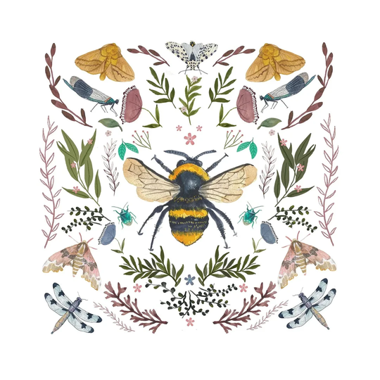 Bees Insects by Michelle Campbell - Graphic Art on Canvas