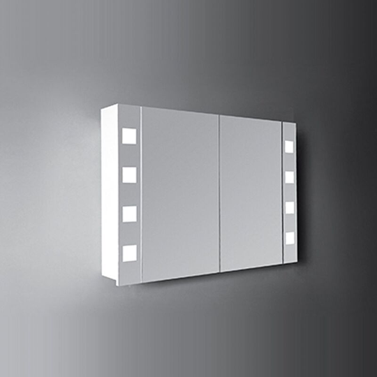 Designer Cube 2-Door Mirrored Bathroom Cabinet 1000mm Wide - Verona
