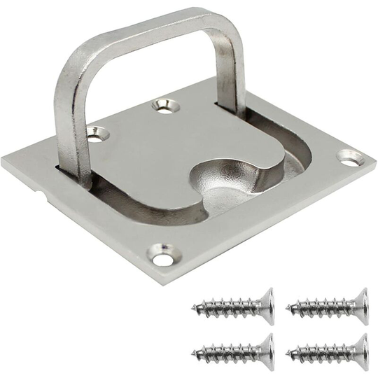 Boat Flush Hatches Stainless Steel Marine Handle Recessed Boat Hatch Recessed Pull Handle with 4 Screws for Cabinet Locker Marine Yacht