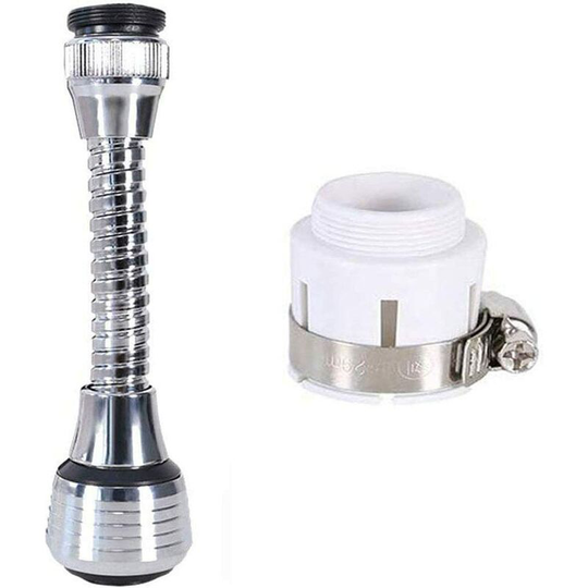 Bett 1Set 360 Degree Faucet Aerator, Stainless Steel Aerator Hose, Faucet Extension, Hose, Degree Swivel Shower, Kitchen Accessories Faucet Extension