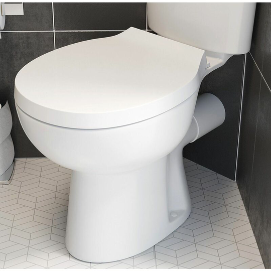Soft Close Toilet wc Seat d Shape Bottom Fix White Bathroom Modern Polypropylene - White