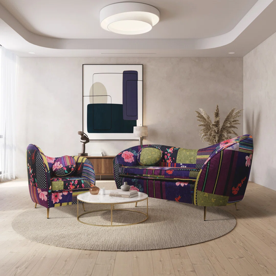 Patchwork 2 Piece Sofa Set