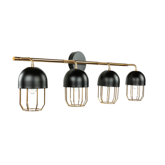 Maribelle 4 - Light Dimmable Black/Gold Armed Sconce