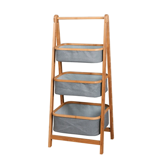 Avalise 44Cm W x 109Cm H x 33Cm D Solid Wood Free-Standing Bathroom Shelves