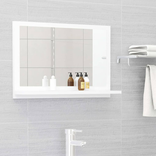 Bathroom Mirror White 60x10.5x37 cm Chipboard
