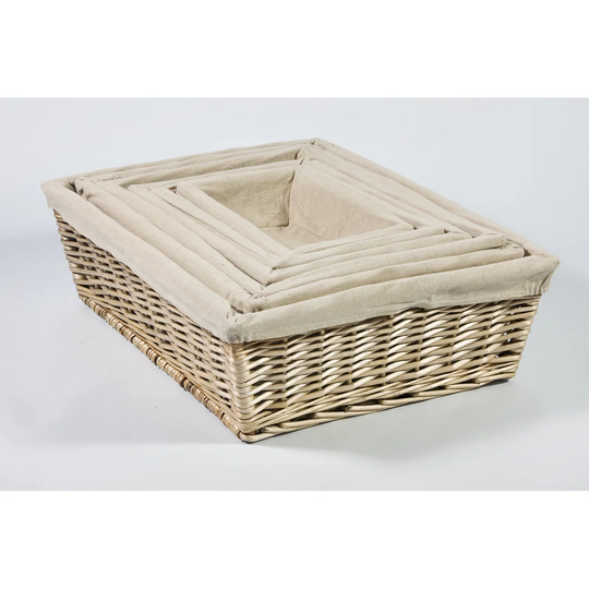 6 Piece Nesting V Storage Willow Basket Set
