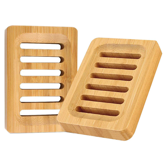 Sunflowergb - 2 Pack Bath Soap Dish, Bamboo Soap Dish, Shower Soap Dish, Bar Soap Soap Savers, Bathroom Soap Dishes, Self Draining Soap Dish