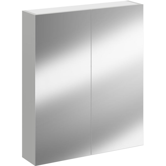 Napoli Gloss Grey Pearl 600mm Wall Mounted Mirrored Cabinet - Gloss Grey Pearl