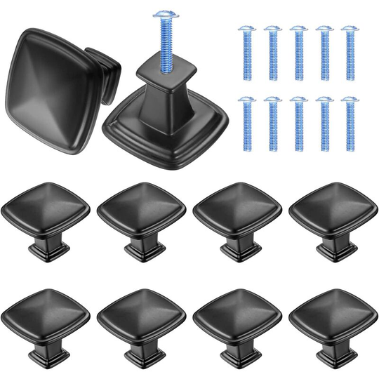 10 Pieces Black Kitchen Cabinet Handle, Door Handle Drawer, Door Kitchen Furniture Knob, Furniture Handles for Kitchen Cabinet Cupboard - 1.2 inch/30