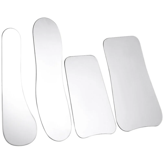 1 Set 4Pcs Stainless Steel Dental Photography Mirror Orthodontic Intra-oral Reflector Plated Glass Dental Tool