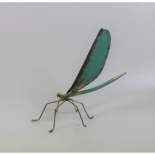 Insect turquoise metal 26 x 54cm