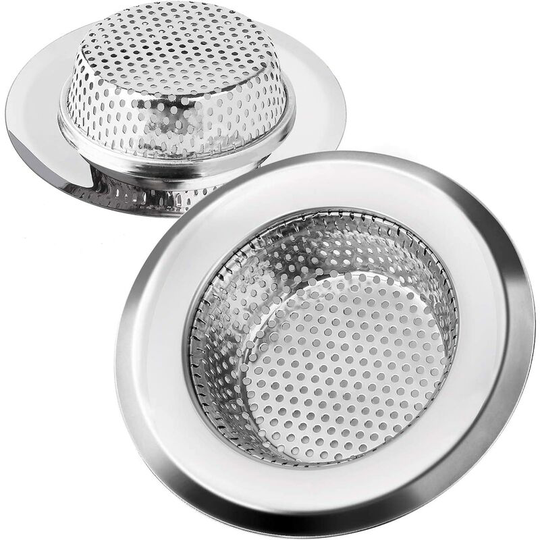Kitchen Sink Strainer Stainless Steel Drain Strainer Durable Anti-Clog Sink Drains Strainer Ideal for Home Kitchen Bath Wash Basin Sinks, 9cm