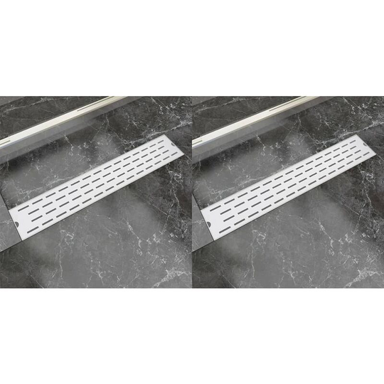 Linear Shower Drain 2 pcs Line 630x140 mm Stainless Steel VDTD18843 - Topdeal