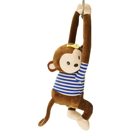 Plush Monkey Toy Style Tissue Box, Cartoon Paper Holder Napkin Box Paper Storage Box,blue