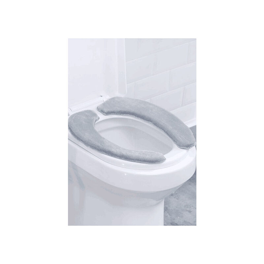 Washable Reusable Soft Non-Slip Plush Toilet Seat Cushion Bathroom Comfort Cushion Warm (Grey)