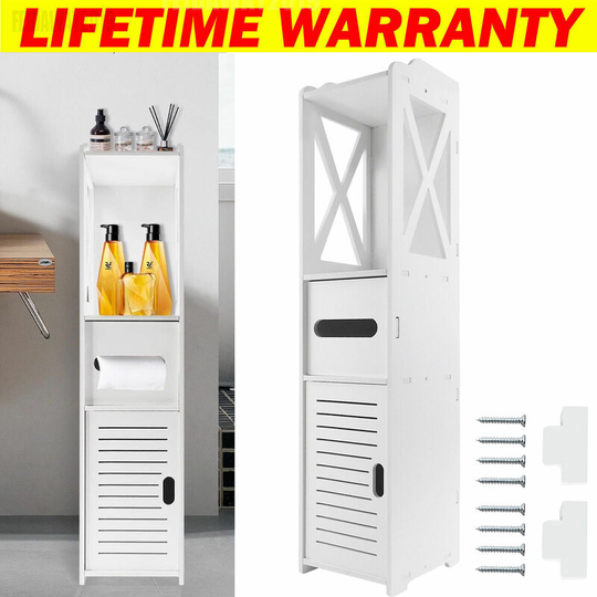 Bathroom Storage Cabinet Shelf Floor Standing Waterproof Organizer Rack Kitchen