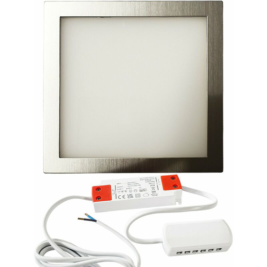 1x brushed nickel Ultra-Slim Square Under Cabinet Kitchen Light & Driver Kit - Warm White led
