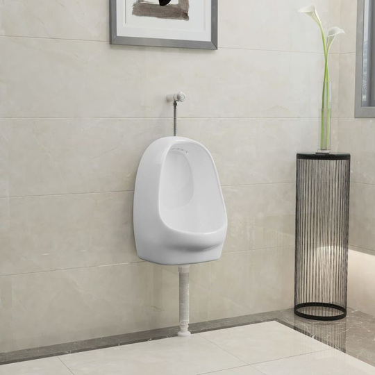 Hommoo - Wall Hung Urinal with Flush Valve Ceramic White VD05855