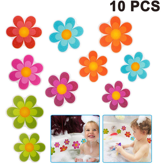 10/20 Pieces Non-Slip Bathtub Stickers Adhesive Stickers with Bright Colors, Daisy Bath Steps and Non-Slip Appliques for Bathtub, Stairs, Shower Room