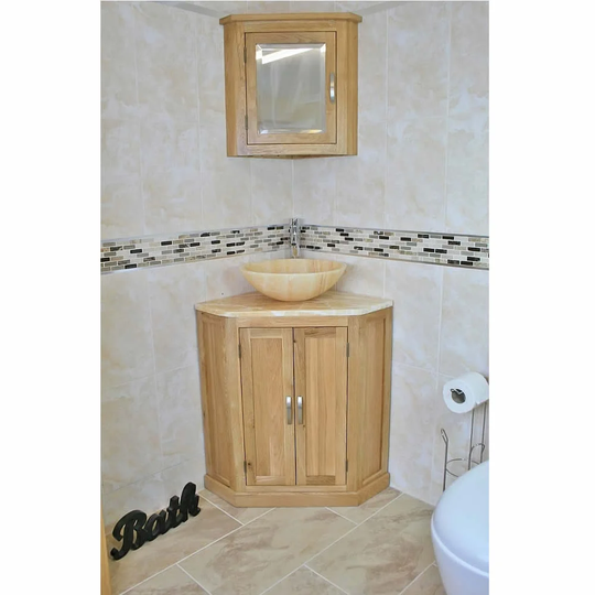 Delafield Solid Oak 550mm Free-Standing Vanity Unit