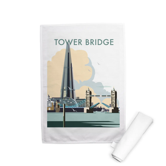 Tower Bridge and The Shard, London Tea Towel