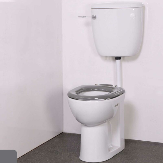 Nyma pro Doc m Low Level Toilet Ware Set - Dark Grey Ring Seat - Nymas