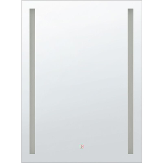 Beliani - Modern Rectangular Wall Bathroom led Mirror Vanity 70 x 90 cm Silver Martinet - Silver