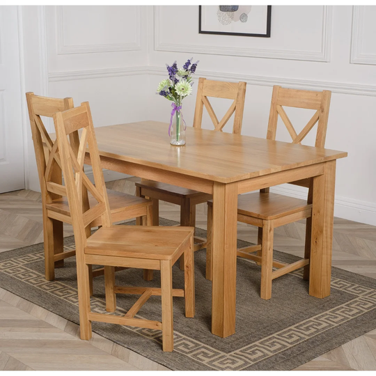 Sase 5 - Piece Solid Oak Dining Set