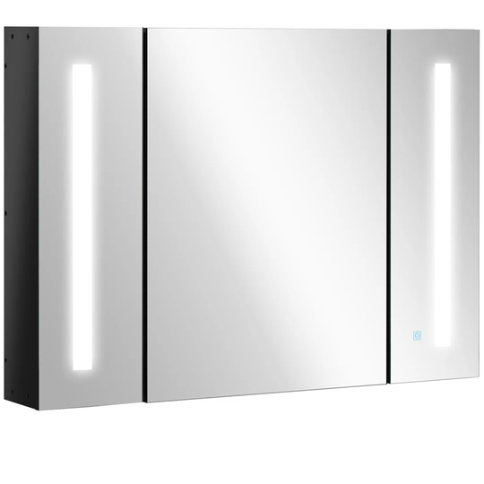 Bathroom 65cm x 90cm Surface Mount Mirror Cabinet with LED Lighting