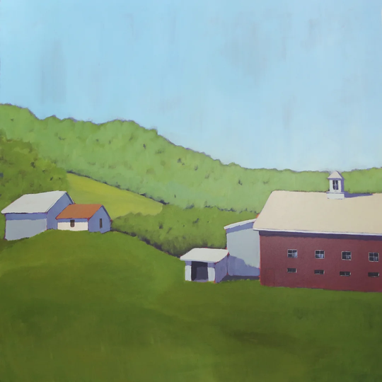 Primary Barns VI by Carol Young - Wrapped Canvas Painting