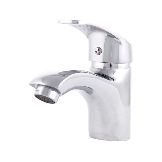 Zinc Alloy Basin Faucet, Chrome Plated, Hot-Cold Water, Hoses, Low Spout, Single Handle [QLI-FA-9701] (QLI-FA-9701)