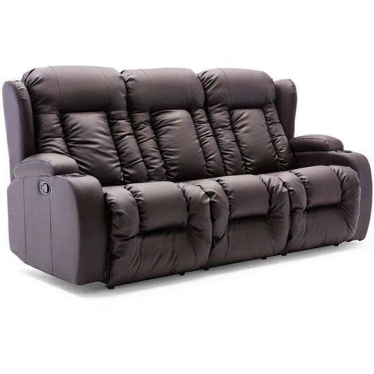 More4homes - caesar high back manual bond grade leather recliner 3+2+1 suite sofa armchair set brown 3 seater - Brown